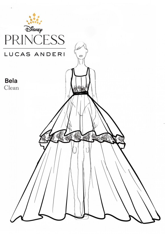 Vestido de noiva Clean com inspiração na Bela, personagem de Lucas Anderi