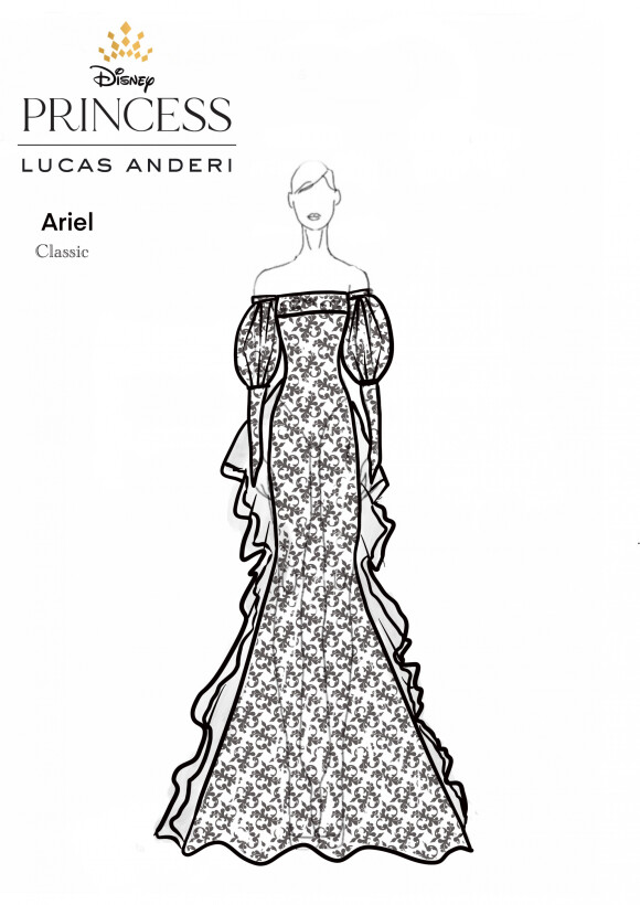 Lucas Anderi cria vestido Classic inspirado em Ariel, da Disney