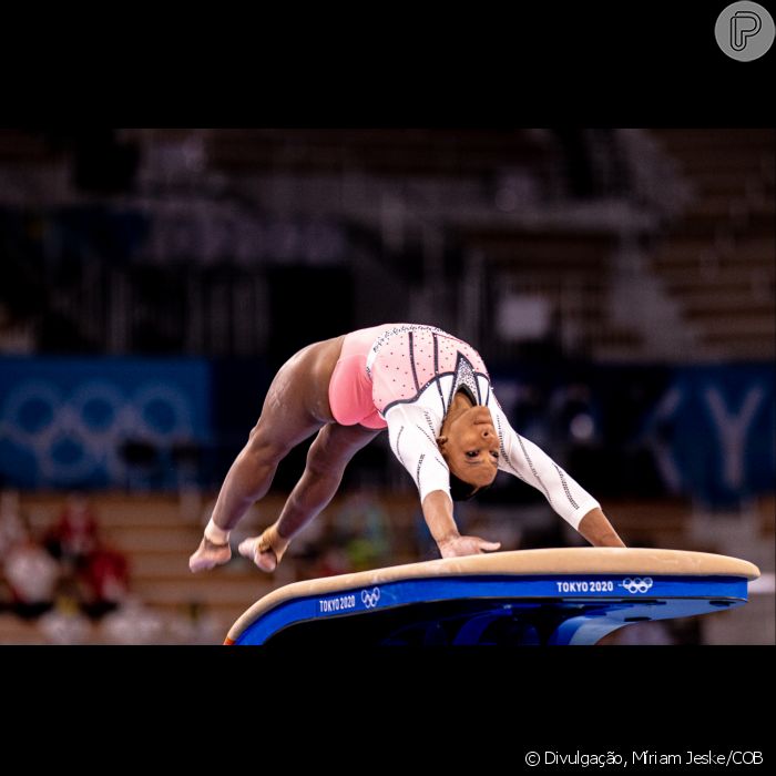 Rebeca Andrade cravou mais de 15.000 pontos no salto na ginástica artística feminina na Olimpíada de Tóquio e ficou com o ouro