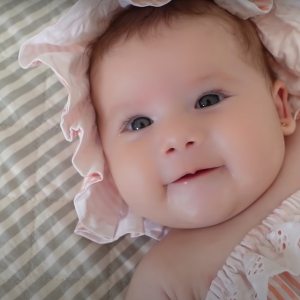 Para Maria Alice não pegar sol, Virgínia também colocou um chapeuzinho na menina