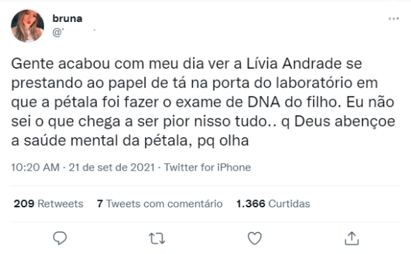 Internautas críticam Lívia Andrade por aparecer em exame de DNA do filho do namorado