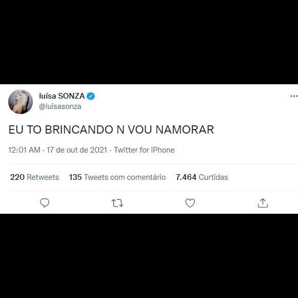 Luísa Sonza afirma que frase sobre namorar era brincadeira