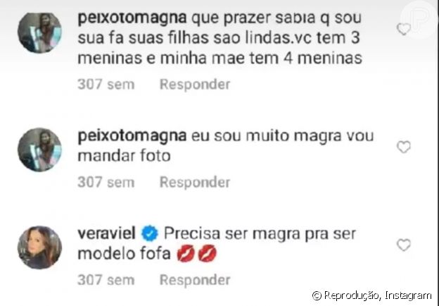Internautas recuperaram comentário polêmico de Vera Viel
