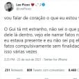 Leo Picon falou sobre a revelação de Gui Araújo em seu Twitter
