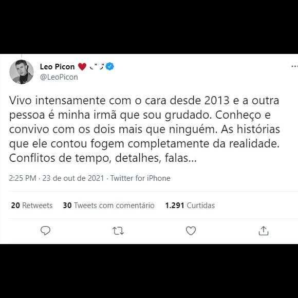 Leo Picon é um dos melhores amigos de Gui Araújo