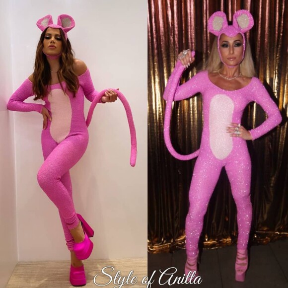 Anitta repetiu fantasia de Sabrina Sato no Halloween e apresentadora elogiou a cantora