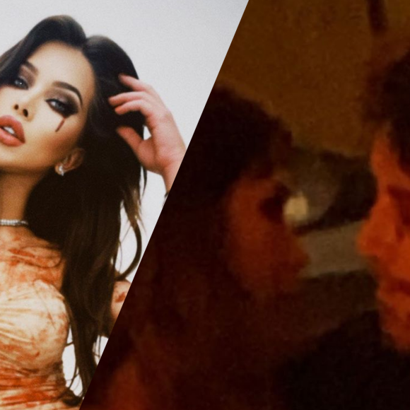 Flávia Pavanelli foi flagrada aos beijos durante festa