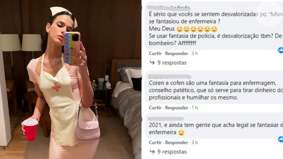 Bruna Marquezine gerou controvérsia na web por fantasia de enfermeira para Halloween nesta terça (02)