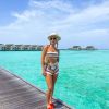 Saída de praia de crochê: Flavia Pavanelli usou trend de moda em viagem às Maldivas