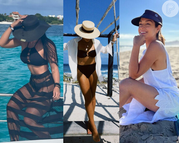 Saída de praia em preto e branco: veja looks de Graciele Lacerda, Juliana Paes e Thais Fersoza com as cores