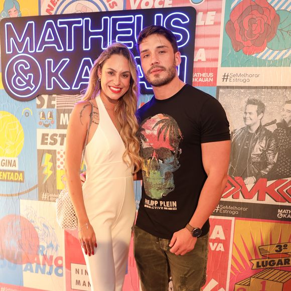 Sarah Andrade e Lucas Viana estiveram em gravação de DVD da dupla sertaneja Matheus e Kauan