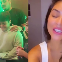 Emocionante! Filho de Mileide Mihaile chora com vídeo surpresa em aniversário longe dos pais