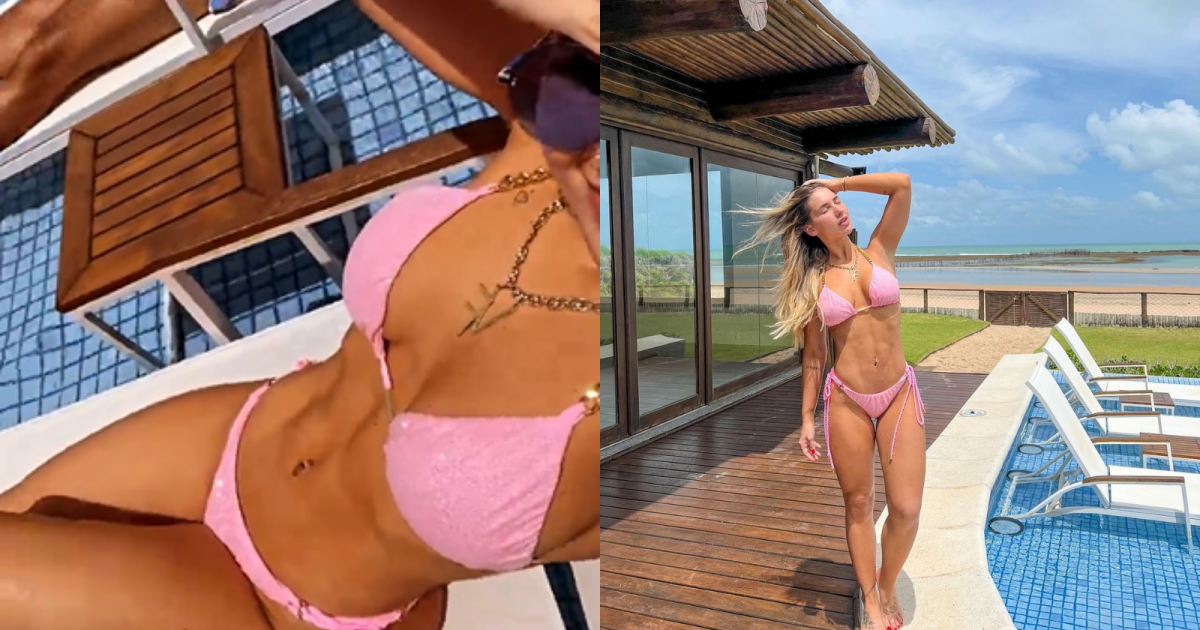 Virg Nia Fonseca Exibe Barriga Trincada Em Foto De Biqu Ni Rosa Com Correntes Purepeople