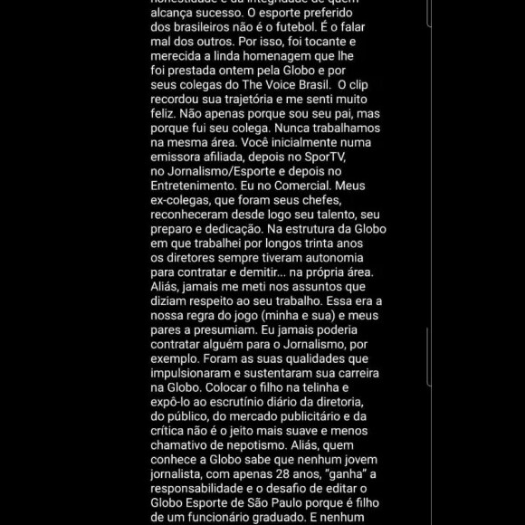 Gilberto Leifert destacou o profissionalismo de Tiago Leifert