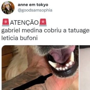 Gabriel Medina apagou a tatuagem em homenagem à Letícia Bufoni após skatista zoar o relacionamento do surfista com Brunet