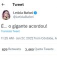 Letícia Bufoni postou um tuíte logo após a notícia de término de Medina e Brunet