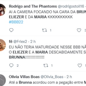 'BBB 22': fãs comentam reação de Brunna Gonçalves ao agito de edredom de Maria e Eliezer