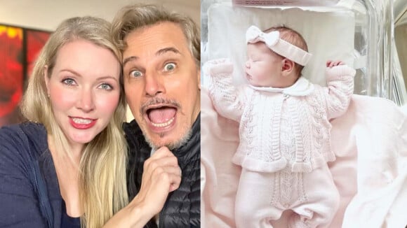 Edson Celulari é pai novamente! Ator e Karin Roepke anunciam nascimento de Chiara, 1ª filha do casal. Foto!