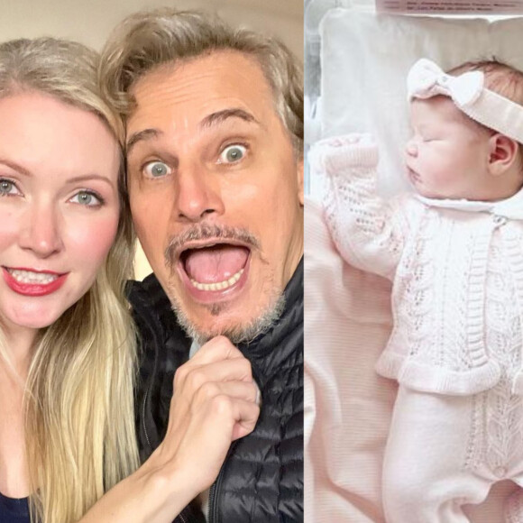 Edson Celulari e Karin Roepke apresentam a filha Chiara nas redes sociais, nascida nesta quarta (23)