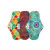 Kit colorido com 3 Absorventes de Pano, da Ekological, traz alto astral para as peças de higiene íntima