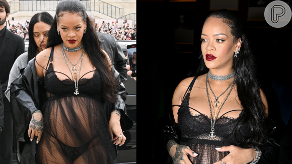 Grávida, Rihanna roubou a cena em um evento de moda
