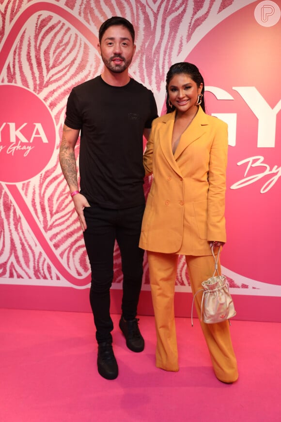 Mileide Mihaile e Rico Melquiades foram à festa de lançamento da marca de roupas de Gkay