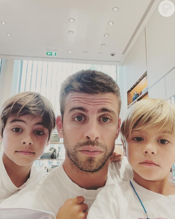 Piqué é pai de Milan, de 9 anos, e Sasha, de 7