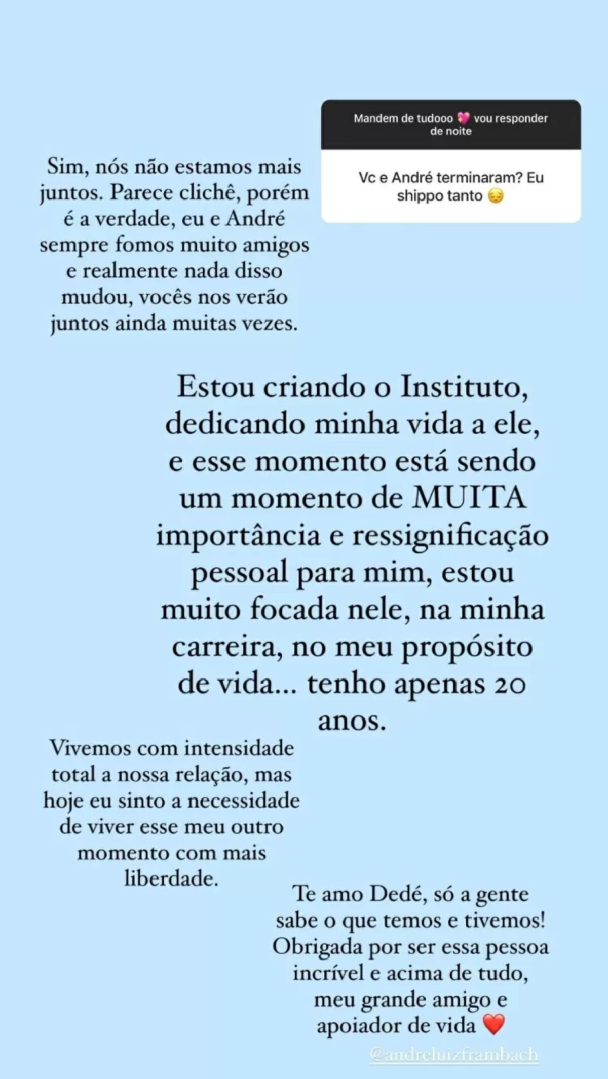 🚨BABADO! A Duda Rubert terminou o relacionamento dela. #foryou