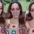 Anitta leva artesã de São Paulo à loucura ao surgir usando cropped de crochê da marca em viagem a São Paulo