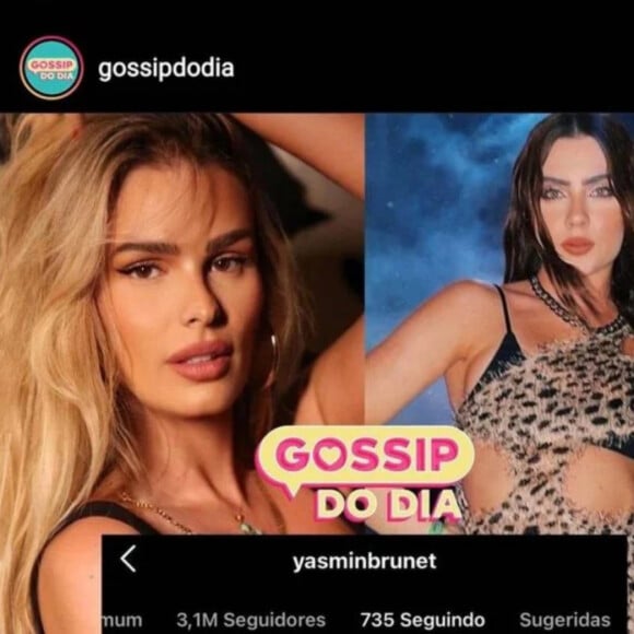 Yasmin Brunet deu unfollow em Jade Picon e apagou seus comentários das fotos