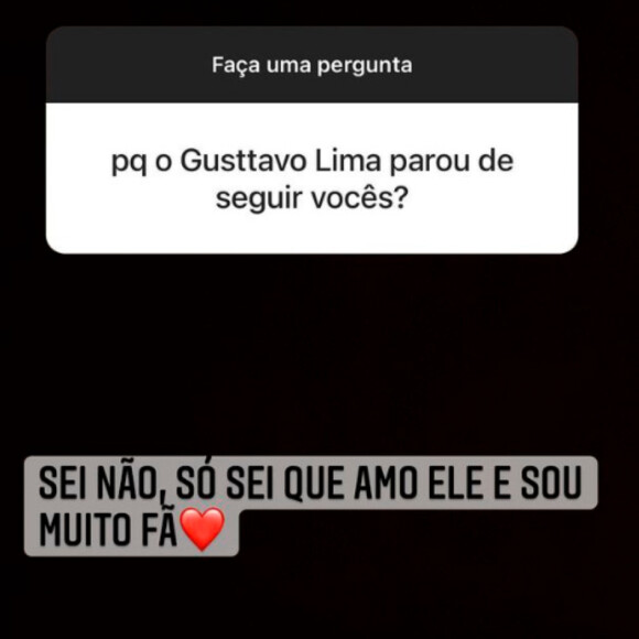 Dupla de Simaria, Simone comentou sobre unfollow de Gusttavo Lima