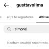 Gusttavo Lima não segue Simone, da dupla com Simaria, no Instagram