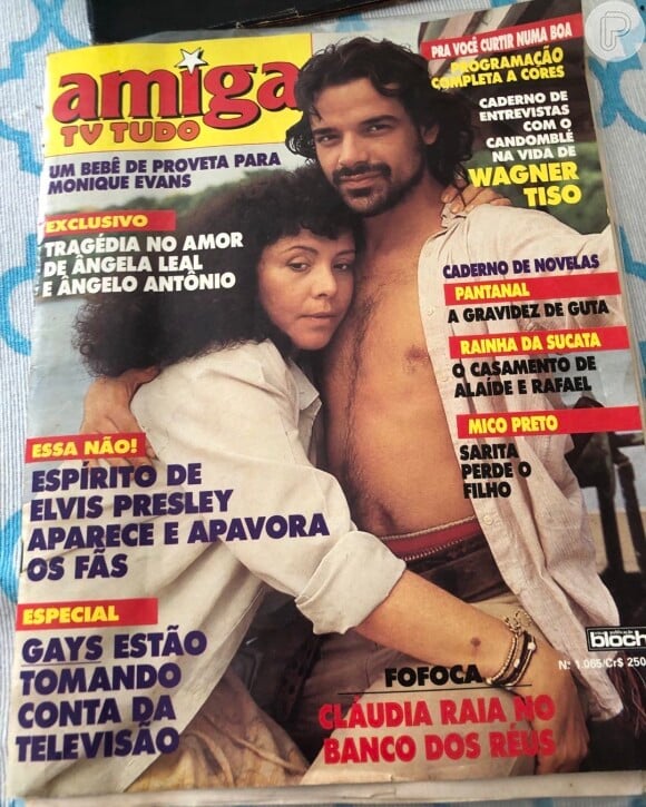 Ângela Leal e Ângelo Antonio foram capas de revistas em 1990 pela 1ª versão da novela 'Pantanal'