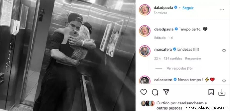 Grazi Massafera elogiou foto do ex, Caio Castro, com a namorada