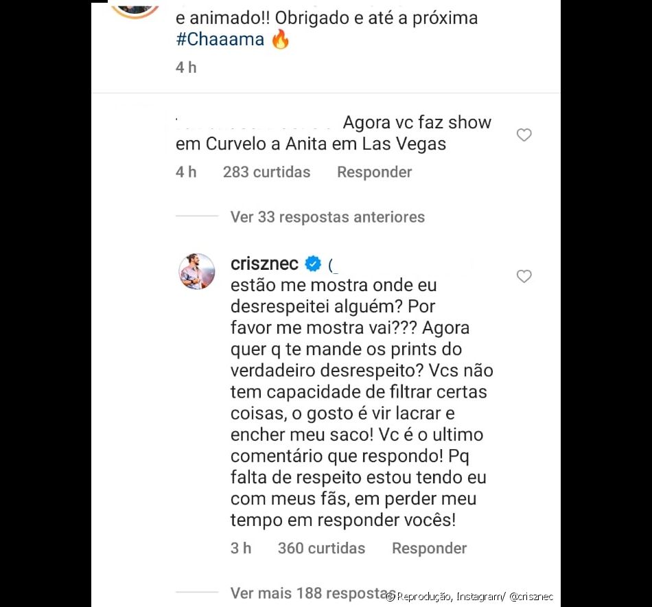 Cristiano também se irritou com os ataques dos seguidores