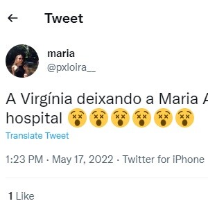 Nas redes sociais, a atitude de Virgínia surpreendeu os seguidores