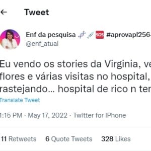 Web questionou se não seria perigoso para a saúde de Maria Alice engatinhar no hospital