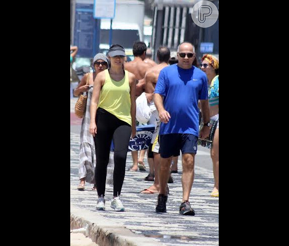 Patricia Poeta se exercita ao lado do marido neste sábado, 13 de dezembro de 2014, no Rio de Janeiro