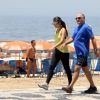 Patricia Poeta e o marido, Amauri Soares, se exercitam no Leblon
