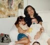 Renata Vasconcellos com os 3 filhos quando crianças