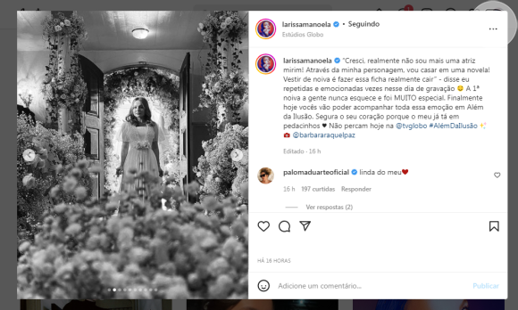 Vestida de noiva, Larissa Manoela celebra casamento na ficção: 'Vestir de noiva é fazer essa ficha realmente cair'