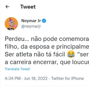 Neymar saiu em defesa de Lucas Crispim nas redes sociais