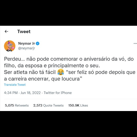 Neymar saiu em defesa de Lucas Crispim nas redes sociais