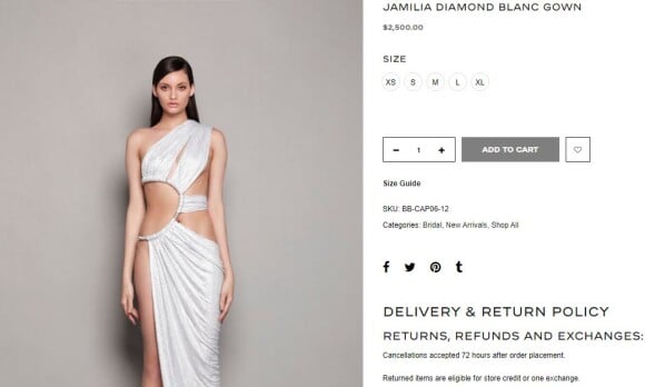 O vestido usado por Anitta e Marina Ruy Barbosa está à venda por $ 2500 dólares, cerca de R$ 13,5 mil