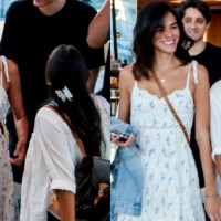 Bruna Marquezine passeia com colar igual ao de Xolo Maridueña e é tietada por fã em shopping do Rio