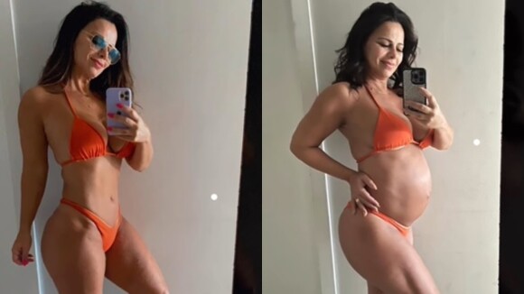 Viviane Araujo mostra evolução da barriga ao longo dos nove meses de gravidez às vésperas de dar à luz