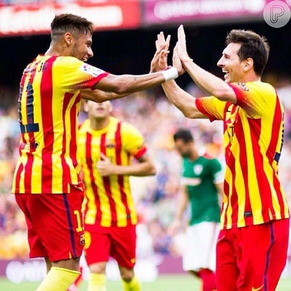 Ao lado do argentino Lionel Messi, Neymar forma a principal dupla de ataque do Barcelona