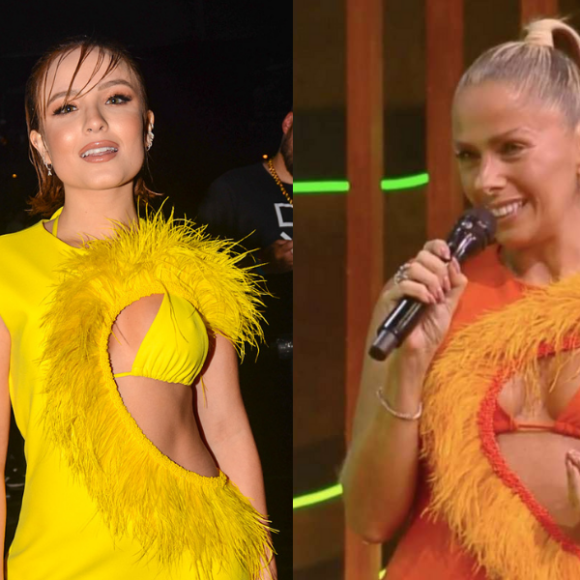 Larissa Manoela e Adriane Galisteu: o mesmo vestido, dois diferentes tons