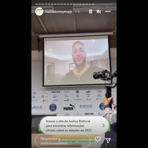 Neymar mandou um vídeo agradecendo a visita de Bolsonaro