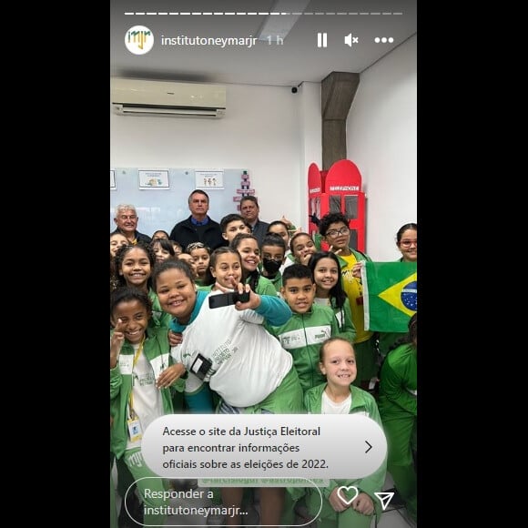 Bolsonaro fez uma visita ao Instituto Neymar Jr.